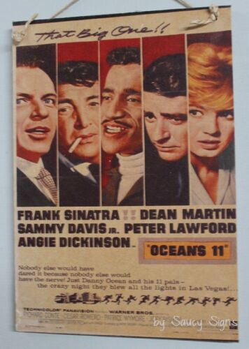 Oceans Eleven Vintage Retro  Movie Poster Sign Sinatra Davis Jr Martin Dickinson - Picture 1 of 1