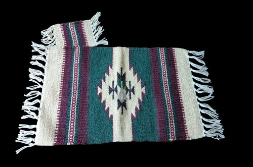 2 El Paso Saddleblanket Co Placemat Coaster Set Wool Southwestern Chimayo NEW - Picture 8 of 24