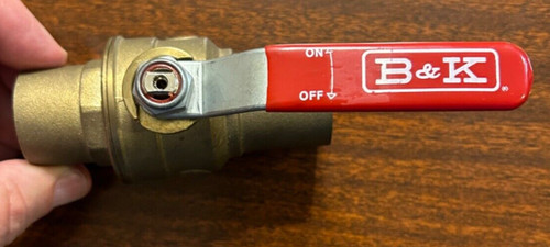 B&K 1 in. Brass Sweat Ball Valve Full Port, new