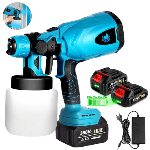 Akku Farbsprühsystem ElektrischeFarbspritzpistole Sprühpistole Für 18V