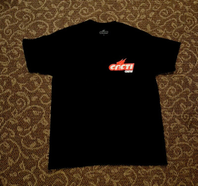 Men s Travis Scott Cacti Crew Cactus Jack T-Shirt L Black Tee Spell Out Logo 
