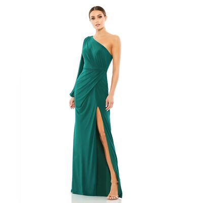 Mac Duggal One Shoulder Puff Sleeve Gown - Size 4