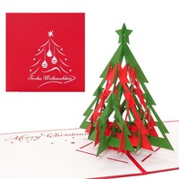 "3D Pop Up Weihnachtskarte \"Tannenbaum\" - Karte Mit Umschlag"