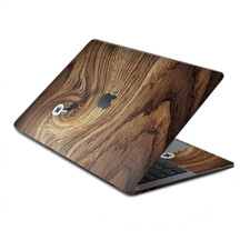 Skin Decal Wrap for MacBook Pro 13" Retina Touch Dark Wood Knot Screw in Walnut
