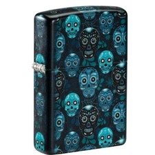 Image of Zippo Petrol Lighter Sugar Skulls Glow in the Dark Matte Windproof New
