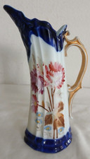 Victoria Carlsbad Austria Floral  Porcelain Pitcher Ewer 7.4  Tall
