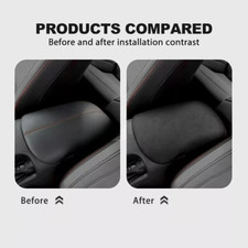For Ford Mustang 2015-2022 1x Matte Black Suede Leather Armrest Box Panel Cover
