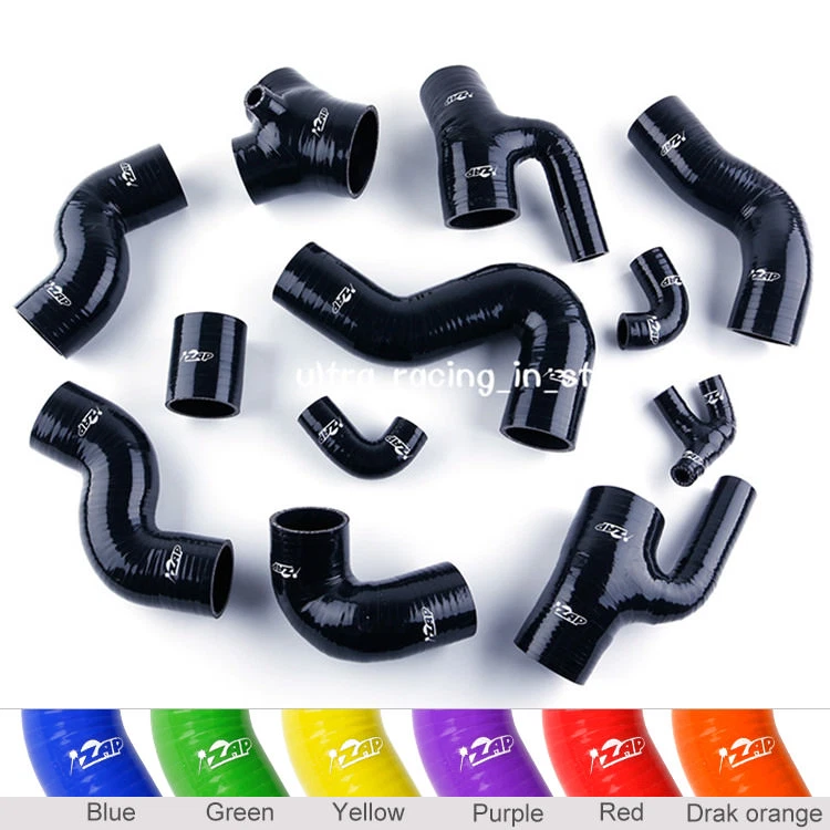 Mangueras de tubería Boost NEGRAS de silicona para Audi S4 RS4 A6 B5 C5 2,7 L biturbo 97-01 Foto 2 de 4