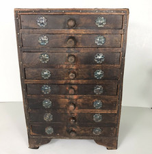 Hindu Asian 8 Drawer Wooden Metal Handmade Je...