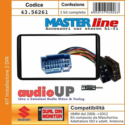 MASTERLINE MASCHERINA CON KIT MONTAGGIO RADIO 2 DIN SUZUKI JIMNY DAL 2005 AL 2012. DUE DIN