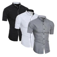 Camisa casual moda manga corta verano para hombre, cómoda transpirable ajustada