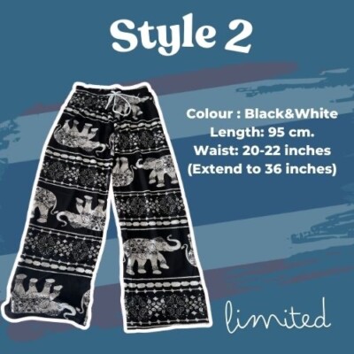 Thai Elephant Pants in Black&White Colour Style Product from