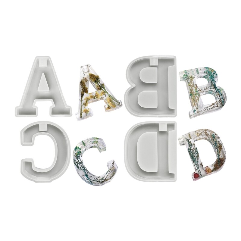 4Pcs Silicone Mold Set for Creative Letter Displays & DIY Crafts