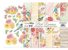Bird Romance 8"x8" Scrapbook Pad - ScrapBoys Paper - 12 Sheets BONUS Cutouts
