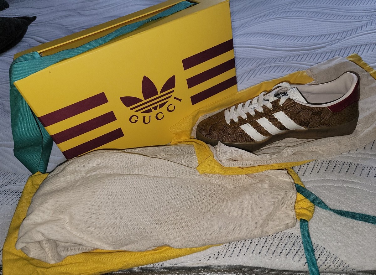 Gucci x Adidas Gazelle GG Monogram Sneakers W6 | eBay
