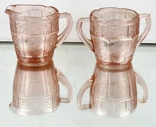 JEANNE Doric and Pansy Pink, Creamer & Sugar Bowl Child's Set PRETTY POLLY