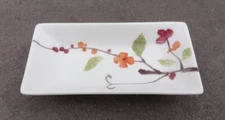 Asian Porcelain Open Salt Dip, Cellar, Dish w/Flowers, Leaves!