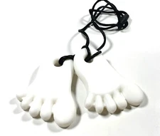 Lil Jumbl BPA Free Baby Teether Foot Pendant PT008 White