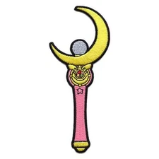 Sailor Moon Crescent Moon Wand Patch Moon Stick Embroidered Iron