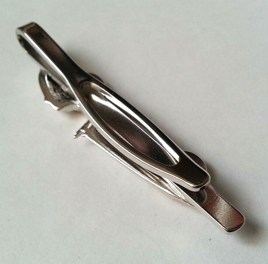 Pince à Cravate Vintage En Argent 925 Motif Jante De Roue - Doré Et Argenté - Très Bon État