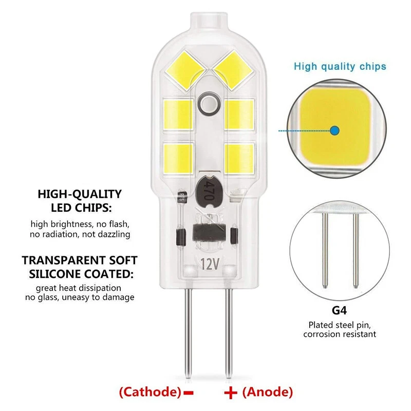 10X G4 LED Leuchtmittel 5W Kaltweiß Lampe Birne Halogenlampe Stiftsockel smd 12V - Bild 3 von 4