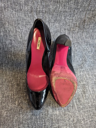 Miu Miu Black Patent Leather Heels (Size 38) - Picture 4 of 6