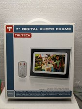 TruTech 7" Digital Photo Frame - Black/White Frame A60P0315 with remote New