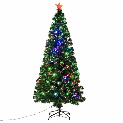Pre Lit Fiber Optic Christmas Tree Artificial Xmas Tree Holiday Decor 4/5/6/7FT - Picture 9 of 17