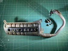 Vintage Original 1986 Honda Spree NQ50 Exhaust Pipe Muffler Silencer w/ Hardware