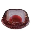 Murano Red Art Glass Ashtray Gallanio Ferro Bullicante Bubbles MCM Italy