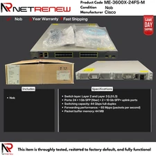 *NOB* ME-3600X-24FS-M Cisco ME 3600X Series Ethernet Switch 24-Ports SFP