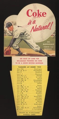 1952 Coca-Cola Coke Playing Tips Gil McDougald