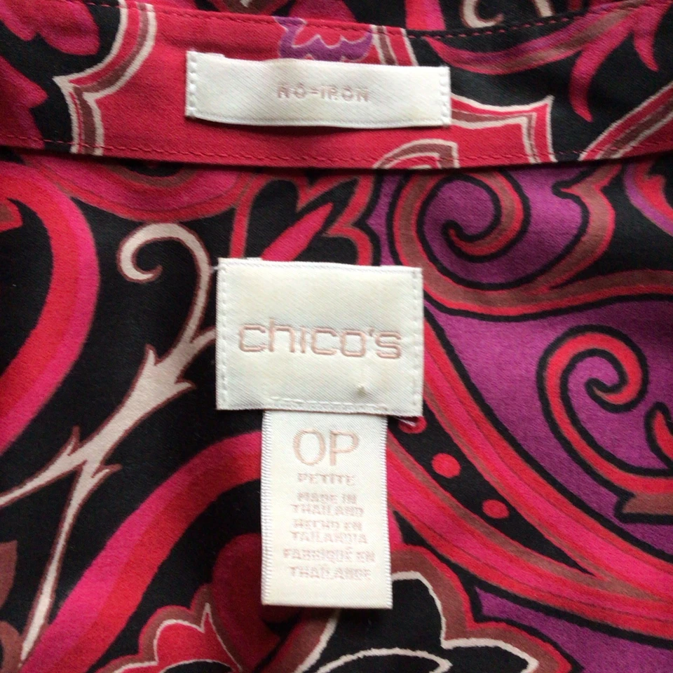 Túnica para mujer Chico de algodón manga larga con botones púrpura rosa negra talla 0P Foto 4 de 4