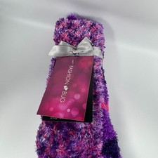 Women s Fuzzy Non-Slip Slipper Socks Purple Pink Cozy Plush One Size NWT