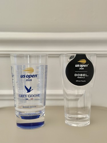 US Open 2026 Souvenir Honey Deuce Grey Goose & Dobel Clear Beverage Cup Set of 2