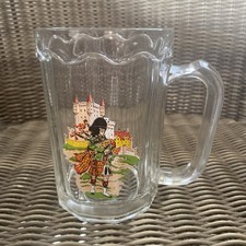 Vintage Pint  Pub Panel Glass Scottish Piper