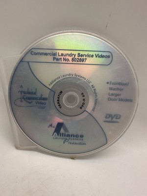 Alliance Commercial Washer Service Training DVD 802897 Front Load Repair