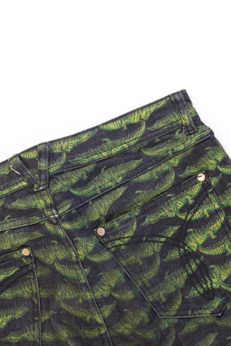 ⭐ Versace x H&M pantalones para damas talla W29, M, 38 verde algodón ⭐