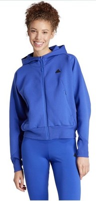 adidas Women's Z.n.e. Full-Zip Hoodie Size LT2 Semi Lucid Blue