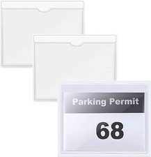 2x Plain Square Self Adhesive Parking Permit Holder to Fit All Cars Windscreens