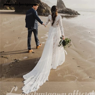chiffon boho wedding dress Modest Chiffon Boho Wedding Dress