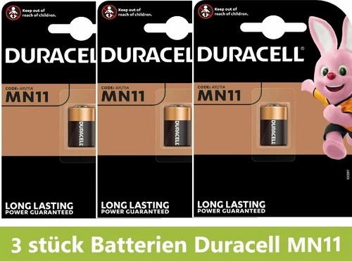 3 x Blister Duracell Alkaline Battery MN11 MN 11 11A GP11A L1016 LR1016 6.0V