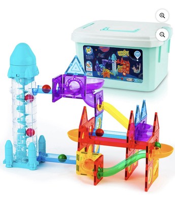 Rocket Elevator Magnetic Marble Run 130 Pcs STEM Learning Construction  (T-13)