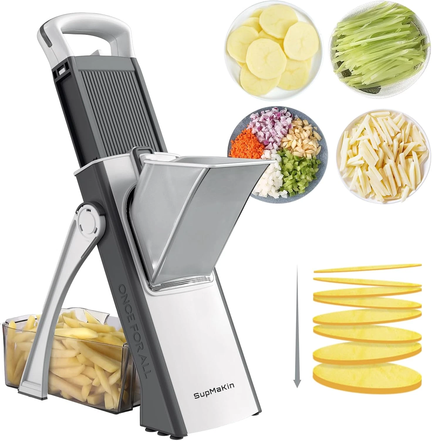 Upgrade Safe Mandoline Slicer, Multi Vegetable Chopper, Potato Slicer, Vegetable