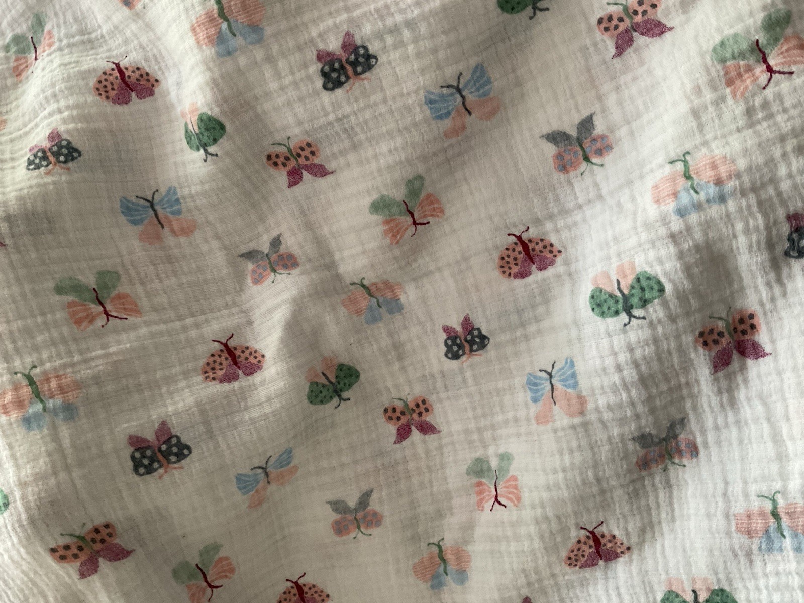 Aden Anais Lady Bug Butterfly Muslin Cotton Swaddle Baby Blanket Receiving