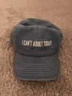 Blue Adjustable Baseball Cap Funny 'I Can't Adult Today' Quote One Size — photo 1