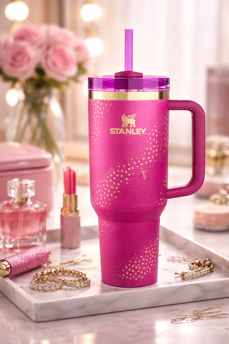 Barbie x Stanley 40oz Tumbler Pink Star Limited Edition Handle Cup w/ Straw  | eBay