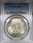 1925-S Peace Dollar PCGS MS62 Flashy Better Date $1