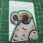 ACEO Original Art Card, Mini Painting of a Pigeon Wearing Rainbow Sunglasses — photo 2