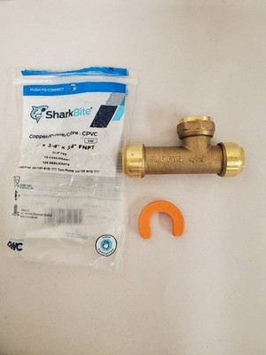 Sharkbite 3/4'' x 3/4'' x 3/4'' Brass Female Center Slip Tee (U3486LFA)